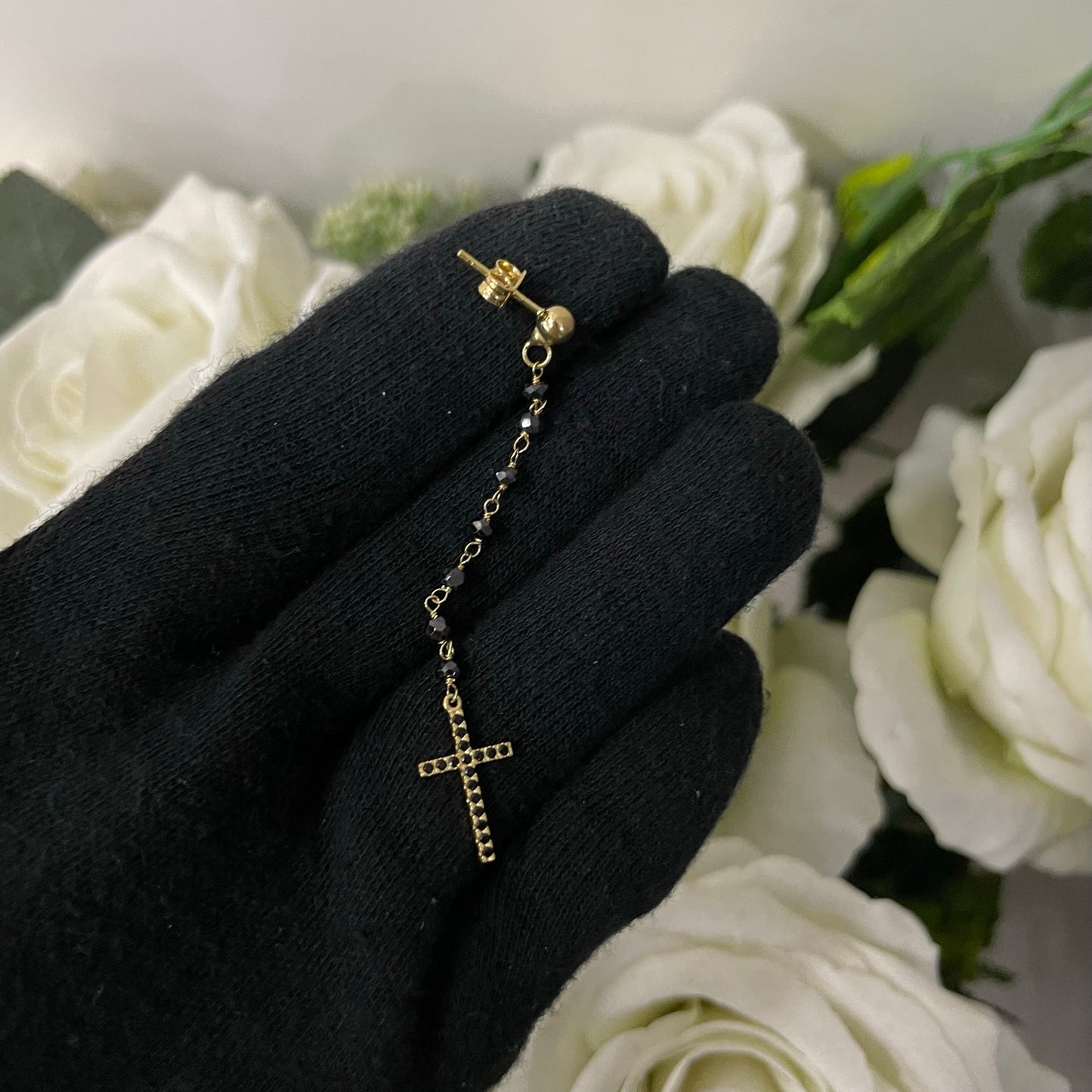 Orecchini pendente rosario oro